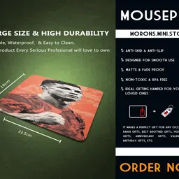Morons Ronaldo Printed Mouse Pad Collection - D2 Non Slip Base Mousepad image 2