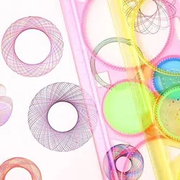 bombay enterpries Spirograph Geometry Drawing Ruler Set for school kids (set of 1 ) multicolour Ruler image 4