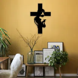 dphoenix Jesus Face Cross Wall Decor – MDF Christian Wall Hanging image 3