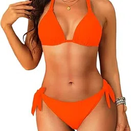 dream of style Bathing suit Striped Women Bikini Orange Swimsuit-picture-39