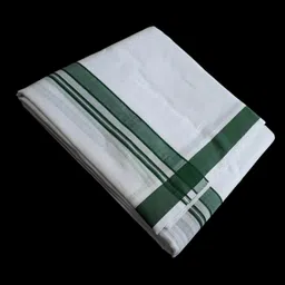 sri amman sarees Pure Cotton kundanji Border Panjakacham with Angavasthram (9×5 dhotie+Towel) Self Design Men Dhoti image 2