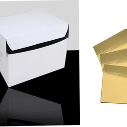 mm will care Cake Box Cardboard CORRUGATED WHITE CAKE BOX SIZE :-8X8X5 INCH WITH BASE Packaging Box-picture-29