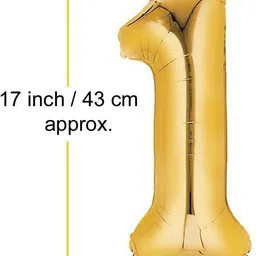 teple Printed [17" inch] Number 10 Foil Balloons, Kids Party Supplies, Theme Birthday Party, Foil Balloons, Birthday Balloons - Golden Balloon image 2