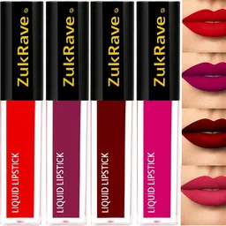 zukrave Non Transfer Smudge Proof Waterproof Long Lasting Matte Liquid Lipstick Set of 4-picture-14