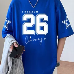 cool plus Men Printed Round Neck Cotton Blend Blue T-Shirt-picture-23