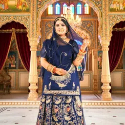 womengirlfashion Embroidered Semi Stitched Rajasthani Poshak image 3
