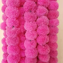 mifadecor Marigold Garland Artificial Flowers/Genda Phool Mala/Ladi for Decor Diwali Pink Marigold Artificial Flower image 1