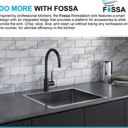 fossa 18"x16"x09" Inch Single Bowl SS-304 Grade Handmade Kitchen Sink Matte Finish FHS-01BLACK Vessel Sink image 3