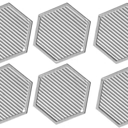 pepplo Pvc Coaster C-D Triangle-Light Grey_6,Pack of 6 Silicone Trivet-picture-15