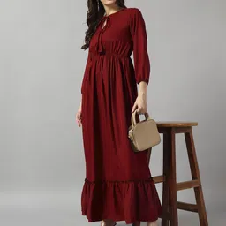 femvy Solid Crepe Stitched Anarkali Gown-picture-15