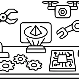 nesta toys DIY Coloring Cotton Pouch– Robots and Future Tech image 5