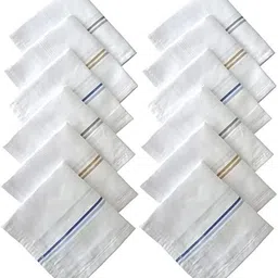 Koshi Handkerchiefs for Men - Pack of 6 (White) ["White"] Handkerchief-picture-12
