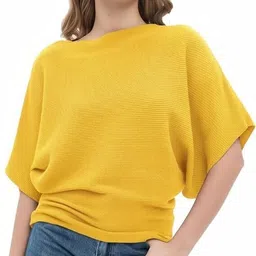 rahi trendz Party Balloon Sleeve Solid Women Yellow Top-picture-18