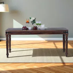 royaloak Hilton Sheesham Wood 6 Seater Dining Table In Brown Finish-picture-34