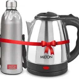 milton Combo Set Insta Electric Stainless Steel Kettle, 2 Litres, Silver and Duo DLX Thermosteel Hot or Cold Stainless Steel Water Bottle with Jacket, 1.5 Litres, Silver Electric Kettle-picture-18