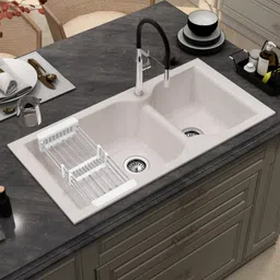 plantex Quartz Acrylic Kitchen Sink/Sink for Kitchen/Granite Double Bowl Kitchen Sinks with Coupling/Wash Basin (40x20 Inches) Under Counter Basin-picture-15