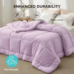 blue home Solid Double Comforter for Heavy Winter image 2