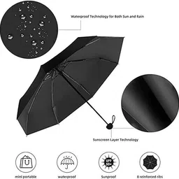 raingal Mini Folding Compact Umbrella with Case,Portable Umbrella,Small Sun&Rain Pocket Umbrella image 2