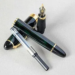 gold leaf X450 Luxury Dark Green Color, Fountain Pen M Nib New Fountain Pen image 3