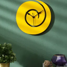 tangy oak MDF And Acrylic Analog Volu Wall Clock image 1