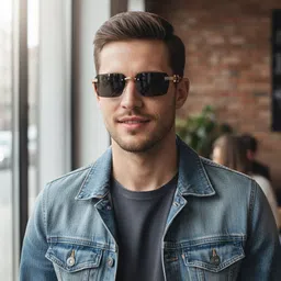 sunglance Toughened Glass Lens, UV Protection, Others Retro Square, Rectangular, Shield Sunglasses (Free Size) image 5