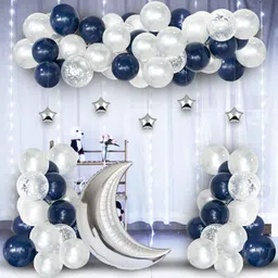 groovy dudz Happy Birthday Decoration Items, White&Blue Balloons-picture-18