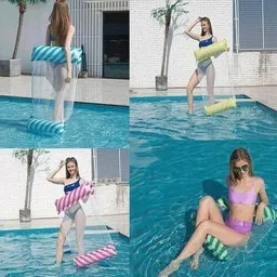 Lufarp Swimming Pool Float Inflatable Swimming Lounge Bed Chair Beach Hammock Seats Inflatable Swimming Pool, Swimming Safety Tube image 3