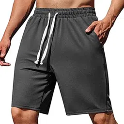 west gate clothing Printed Men Dark Grey Casual Shorts image 1