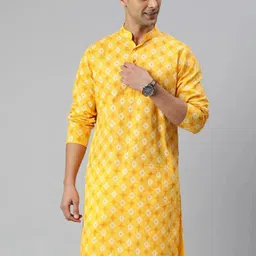 colorbenz Men Printed Cotton Blend Straight Kurta image 1
