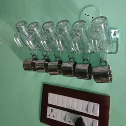 rbs Cup Kitchen Rack New Look 6 Cup and 6 glass stand (only stand) Steel image 3