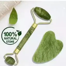 the fab four Jade Roller Face Massager,Reduce Wrinkles Natural Massager(GREEN) image 3