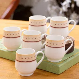 Clay Craft Fine Ceramic Ira Super Tea/Coffee Cup Set Of 6 - 150 ml each image 1