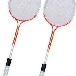 abg Badminton Racquet set of 2 with 6 shuttle Multicolor Strung Badminton Racquet image 2