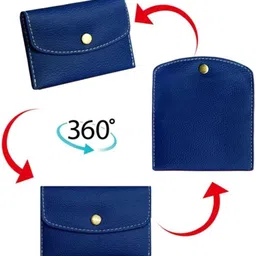 moonex fashion Men & Women Casual Blue Artificial Leather Card Holder image 2