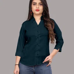 fashionyourstyle Women Regular Fit Solid Spread Collar Formal Shirt-picture-26