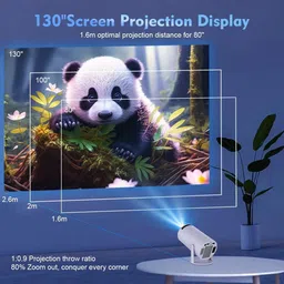 Maizic Smarthome 4K Android Projector with 150'' Display |WiFi, BT| 180° Rotation, Auto Keystone (8400 lm / 1 Speaker / Wireless / Remote Controller) Portable Projector image 3