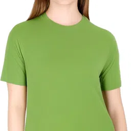 shaun Women Self Design Round Neck Polyester Multicolor T-Shirt image 2