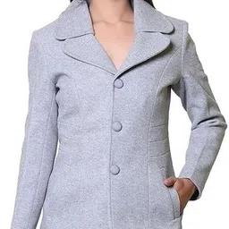 troo blue Women Solid Double Breasted Casual Blazer-picture-43