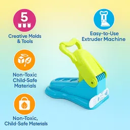 curious cubs Play Dough Set for Kids – 5 Color Dough Tubs with Tools, Extruder & Molds image 2