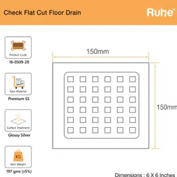 ruhe Floor Stainless Steel Push Down Strainer image 2