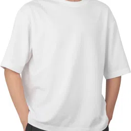 alone eagle Men Solid Round Neck Pure Cotton White T-Shirt image 1