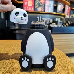 blissborn Panda Design Anti Leak Water Bottle Creative Cartoon Panda 320 ml Water Bottle image 3