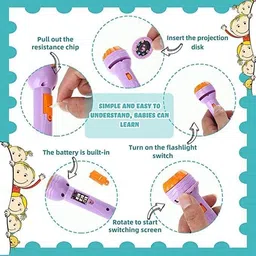sitrus Mini Slide Projector Flashlight Torch, Kids Projection Light Toy (Multicolor) image 3