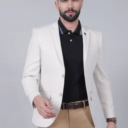 cantabil Men Self Design Single Breasted Casual Blazer-picture-39