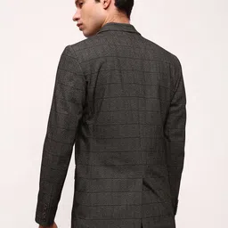 showoffff Men Checkered Single Breasted Casual Blazer image 2