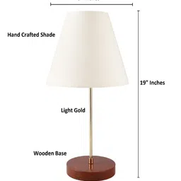 btr crafts Phantom White Fabric Shade Night Lamp With Aluminium Base image 3