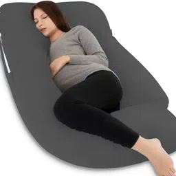 wild mint Polyester Fibre Solid Pregnancy Pillow Pack of 1 image 2