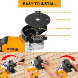 ingco 20V Lithium-ion with 4.0ah battery and charger Angle Grinder image 2