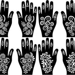 mehendiaura Mehandi AURA Stencil For Female hands bridal, Mehendi Design Sticker Stencil MEHENDI AURA - F36 Herbal, Natural Stencil image 1