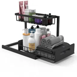 gigmart Multi-Use for Under Kitchen Bathroom Sink Organizers and Storage 2-Tier Plastic Kitchen Trolley-picture-12